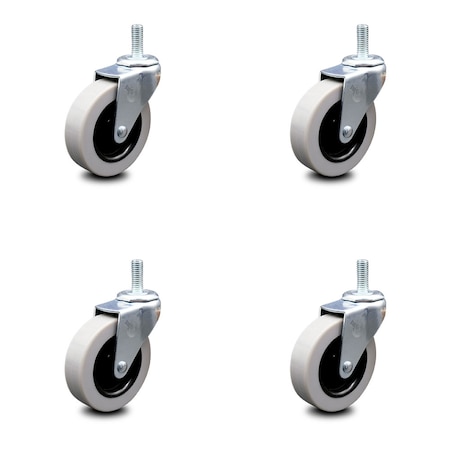 Service Caster 3 Inch Thermoplastic Rubber Wheel 1/2 Inch Threaded Stem Caster SCC, 4PK SCC-TS05S310-TPRS-121315-4